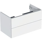 Mueble bajo Geberit serie ONE para lavabo, con dos cajones: Ancho de lavabo=90cm, Blanco, Cubierto mate